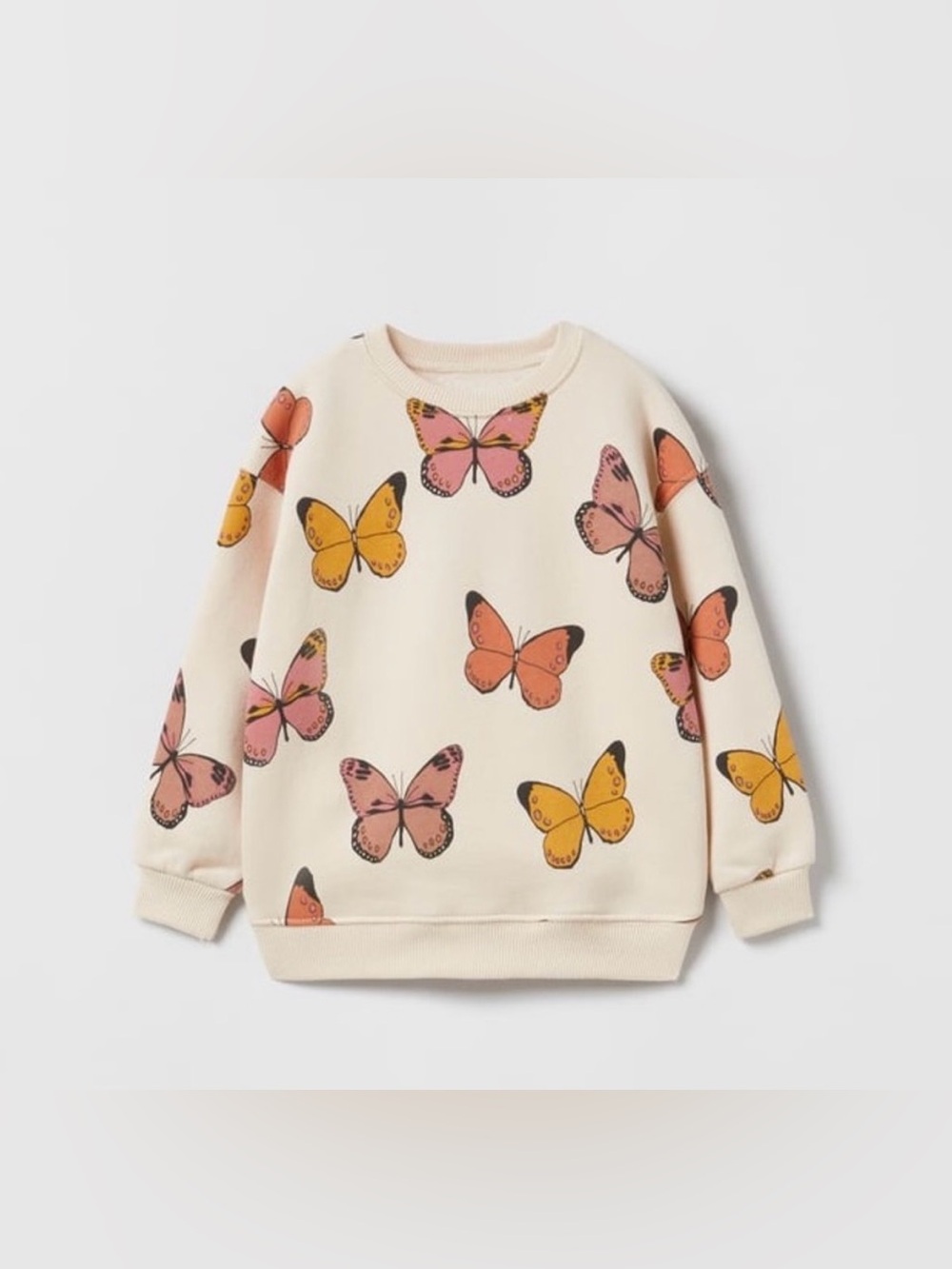 Zara butterfly sweatshirt 3/4t nwt